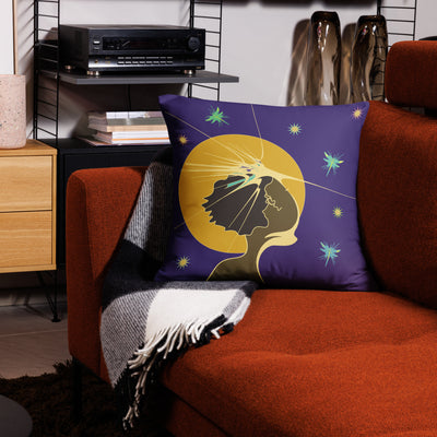 Moon Maiden Throw Pillow | Black Queer Art