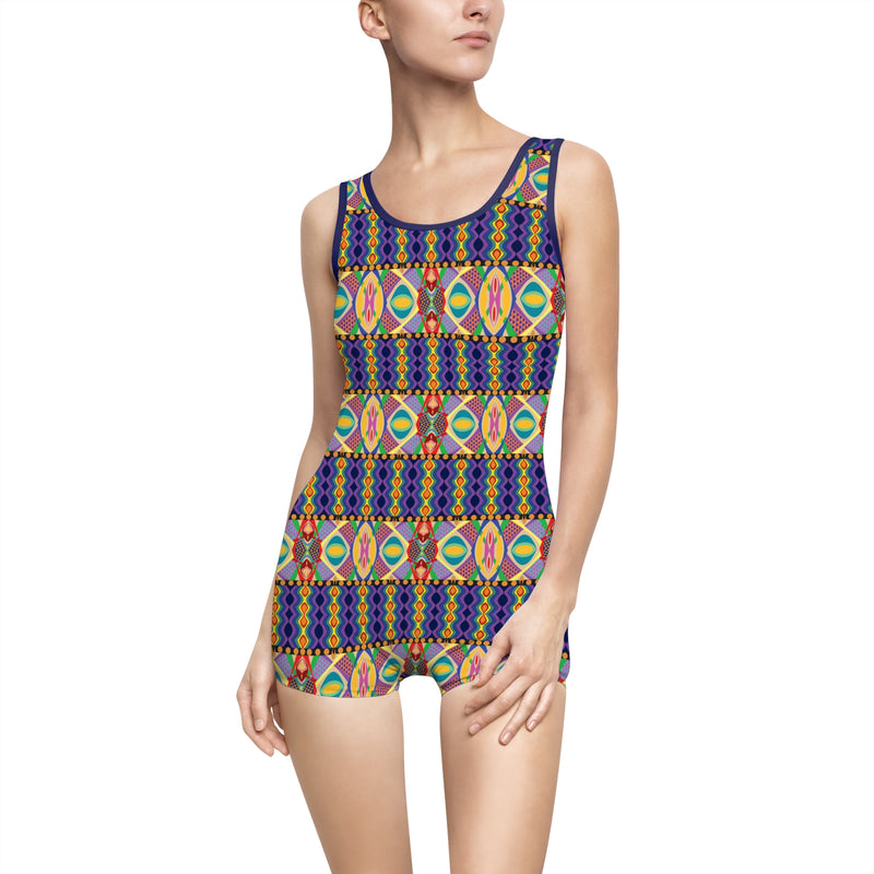 Pride Ain't Playin Gender Neutral Swimsuit — Retro Colorful Afrocentric Pattern