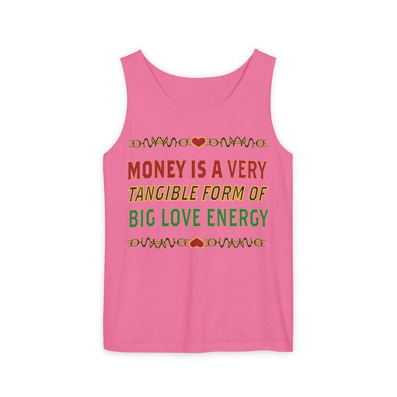 Money Is A Tangible Form Of Love Energy Tank Top | Black Wealth Affirmation