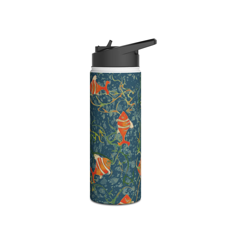 Unschooled Stainless Steel Slender Water Bottle — Insulated Ocean Pattern
