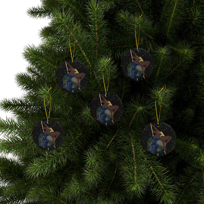 Another Day On The Poles Ceramic Ornament | Black Queer Art