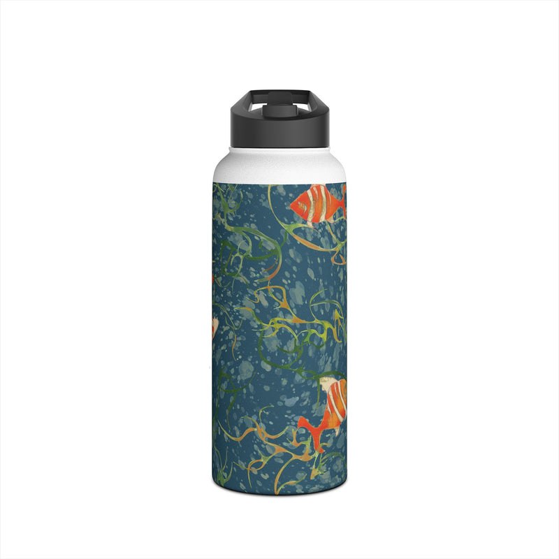 Unschooled Stainless Steel Slender Water Bottle — Insulated Ocean Pattern