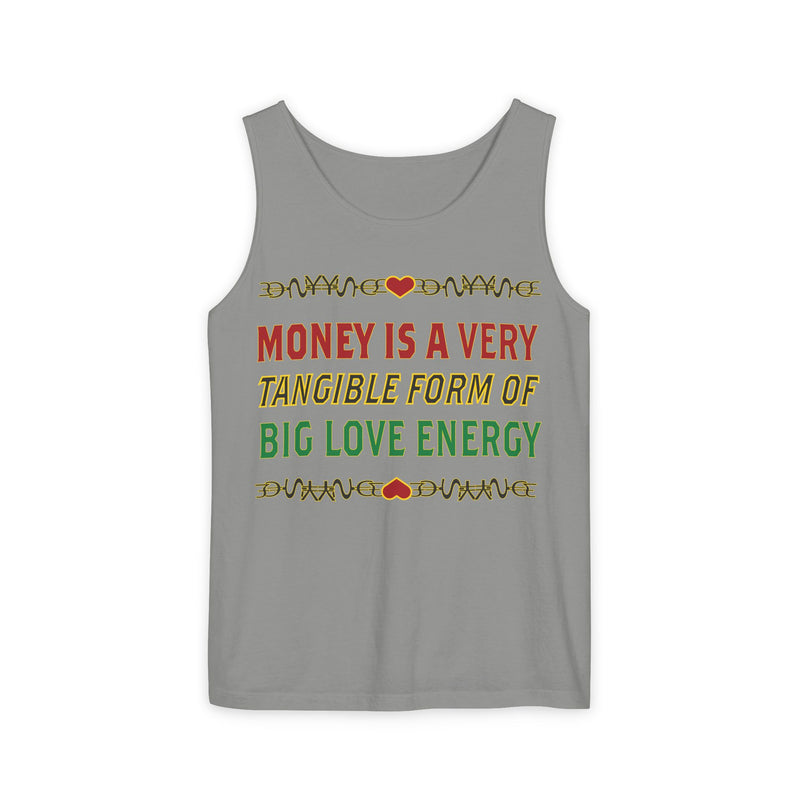 Money Is A Tangible Form Of Love Energy Tank Top | Black Wealth Affirmation