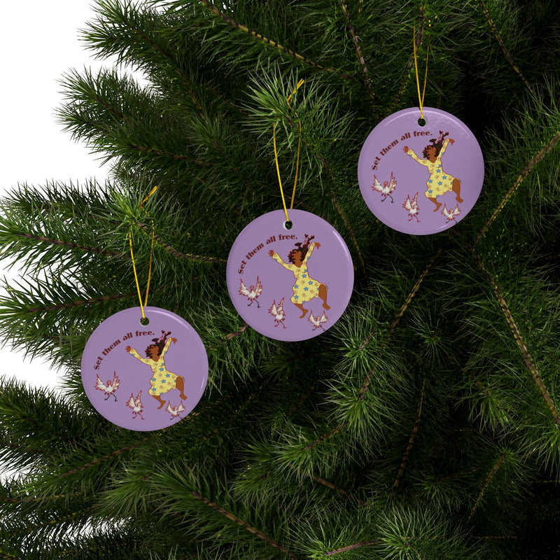 Set Em All Free Ceramic Ornaments (1,3,5,10 Pc sets) | Black Liberation Decor
