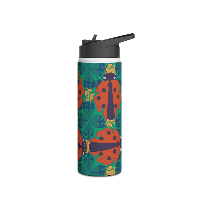Ladybird Luck Stainless Water Bottle — Colorful Ladybug Forest Insulated Bottle