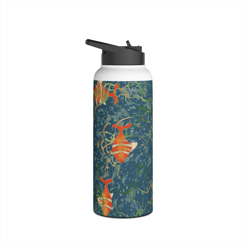 Unschooled Stainless Steel Slender Water Bottle — Insulated Ocean Pattern