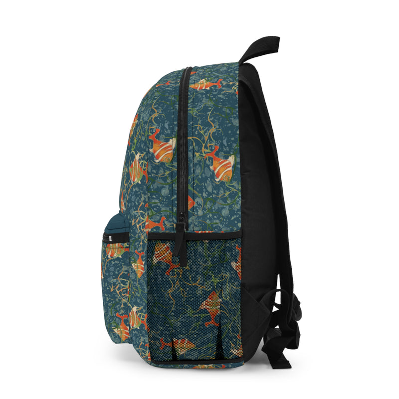 Unschooled Backpack — Colorful Tropical Clownfish School Print