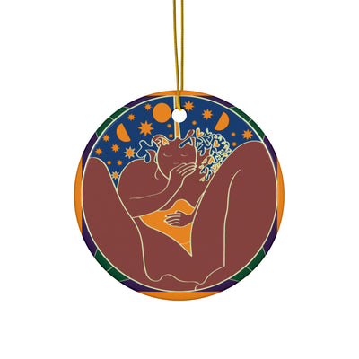 She Dreams Ceramic Ornament | Black Queer Art
