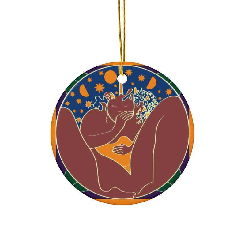 She Dreams Ceramic Ornament | Black Queer Art