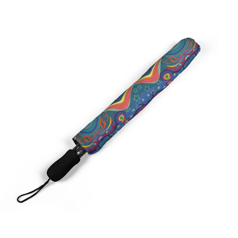 Bona Mod Foldable Umbrella — Colorful Geometric Boho Pattern