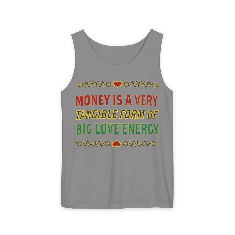Money Is A Tangible Form Of Love Energy Tank Top | Black Wealth Affirmation