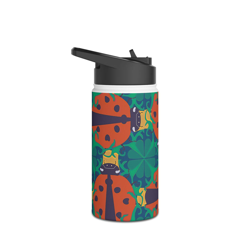 Ladybird Luck Stainless Water Bottle — Colorful Ladybug Forest Insulated Bottle