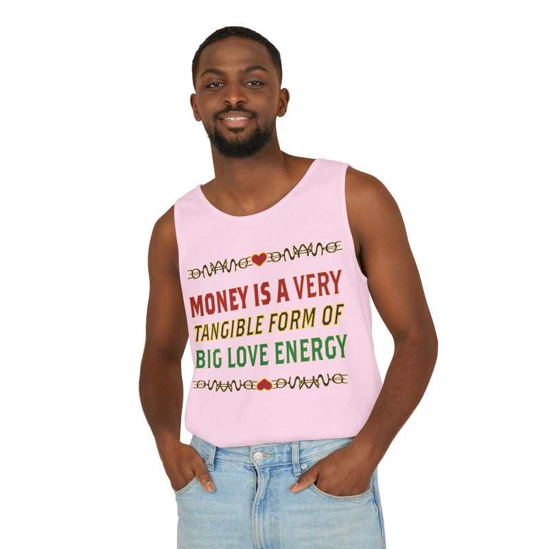 Money Is A Tangible Form Of Love Energy Tank Top | Black Wealth Affirmation