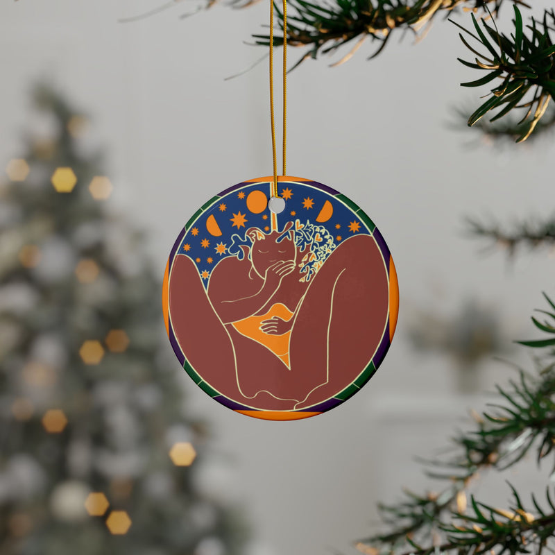 She Dreams Ceramic Ornament | Black Queer Art