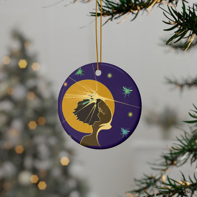 Moon Maiden Ceramic Ornament | Black Queer Art