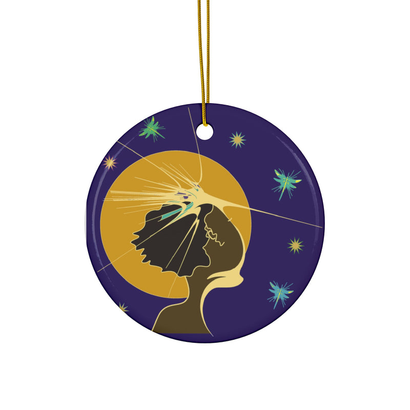 Moon Maiden Ceramic Ornament | Black Queer Art