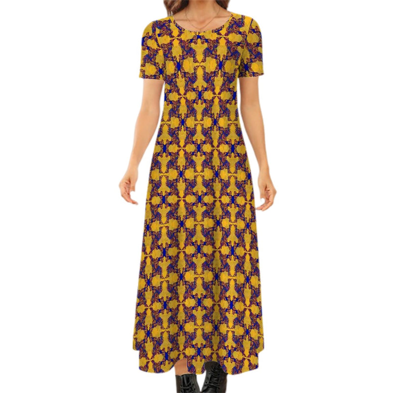 Hot Wata Short Sleeve Maxi Dress