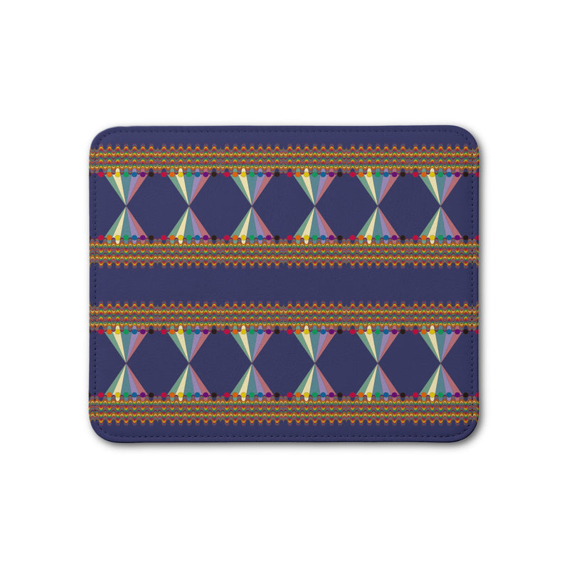 Vibing On the Wavelength Leather Placemat — Boho Geometric Table Mat