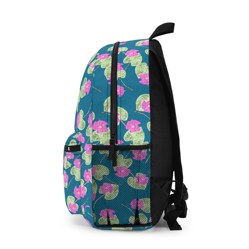 High John, Hey! Backpack — Teal, Pink & Green Patterned School Bag