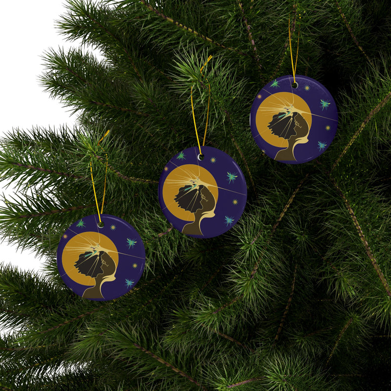 Moon Maiden Ceramic Ornament | Black Queer Art