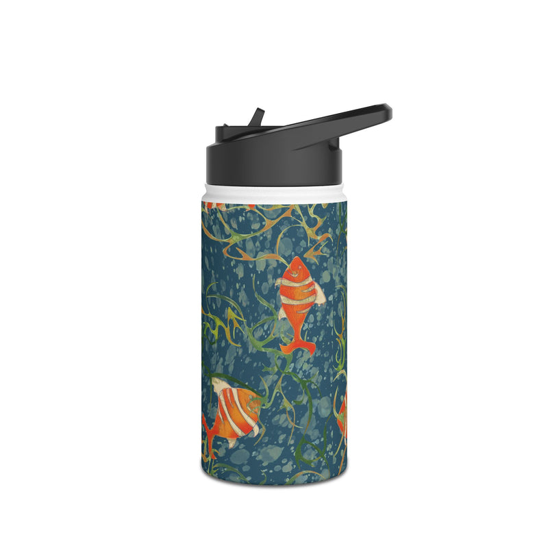 Unschooled Stainless Steel Slender Water Bottle — Insulated Ocean Pattern