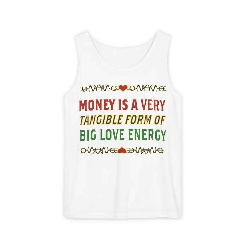 Money Is A Tangible Form Of Love Energy Tank Top | Black Wealth Affirmation