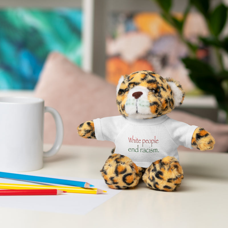 White People End Racism Plushie | Anti-Racism Allyship