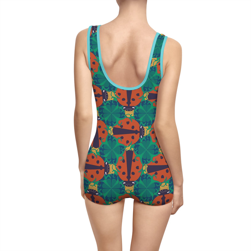 Ladybird Luck Gender Neutral Swimsuit — Vintage Ladybug Pattern