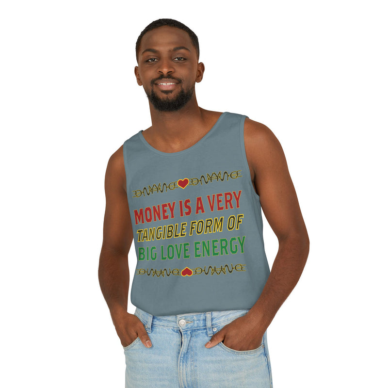 Money Is A Tangible Form Of Love Energy Tank Top | Black Wealth Affirmation