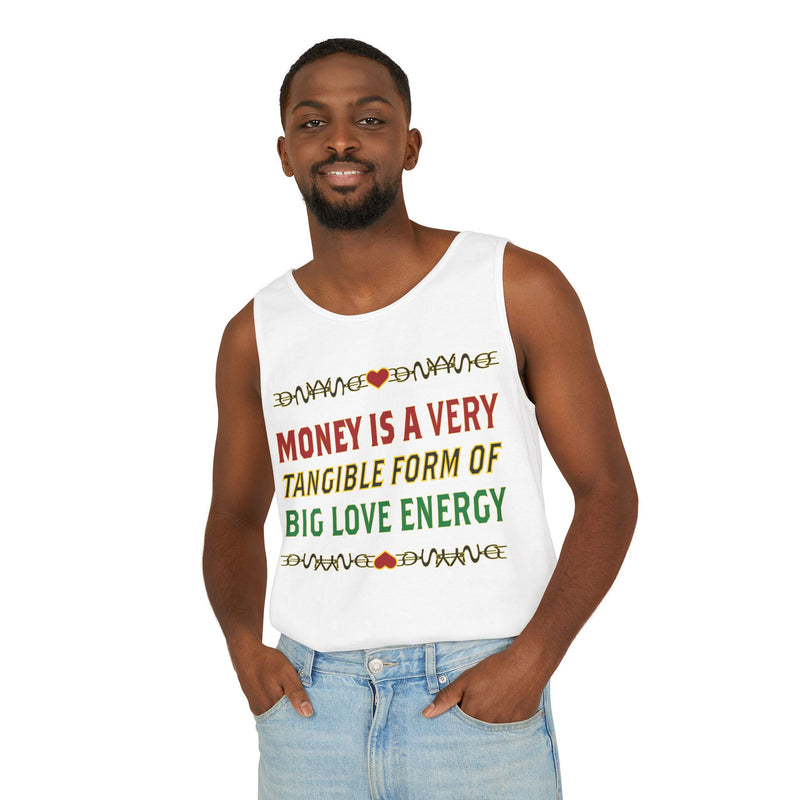 Money Is A Tangible Form Of Love Energy Tank Top | Black Wealth Affirmation