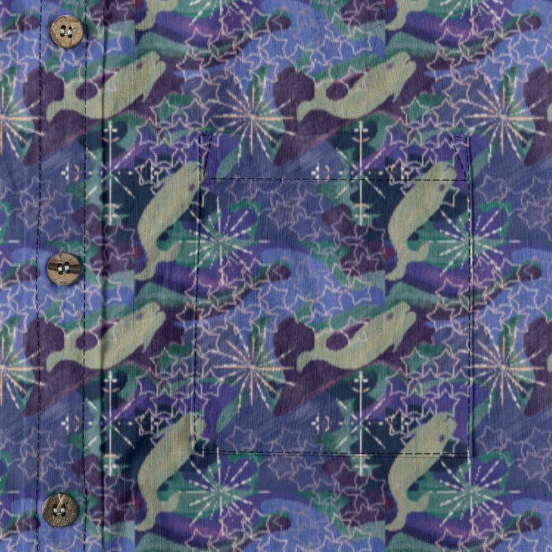 Space Whales & Snowflakes Cotton Dress Shirt