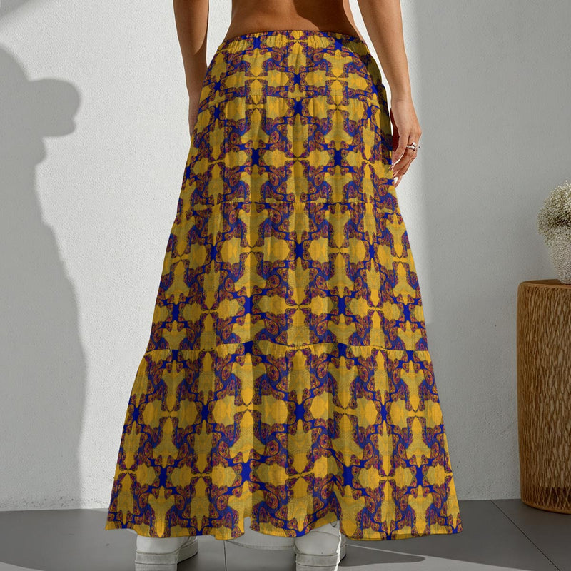 Hot Wata Tiered Boho Maxi Skirt