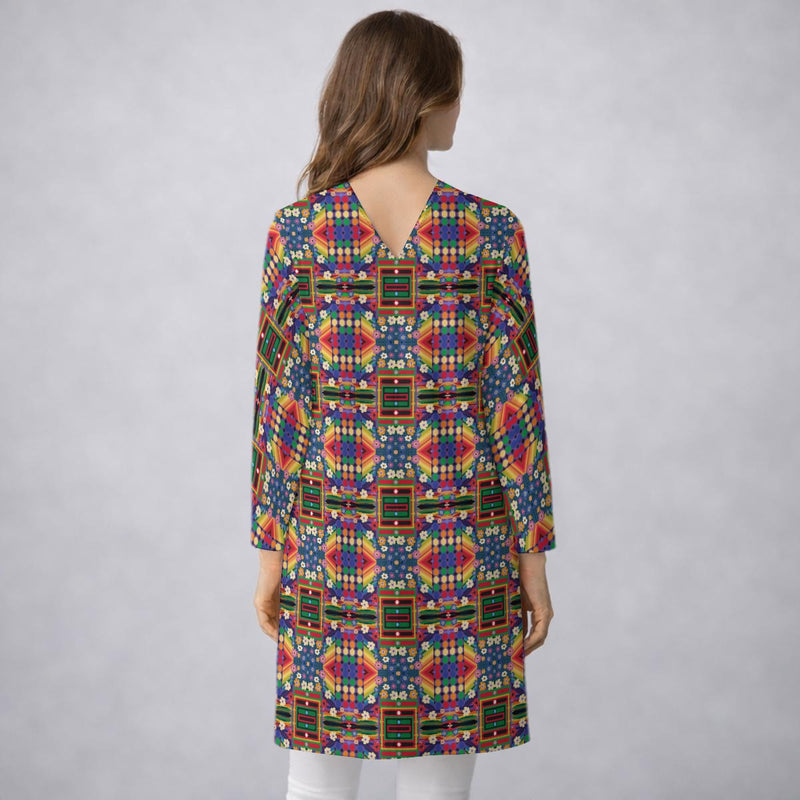 PoMo RetroAfroHomo Mid‑Length Duster