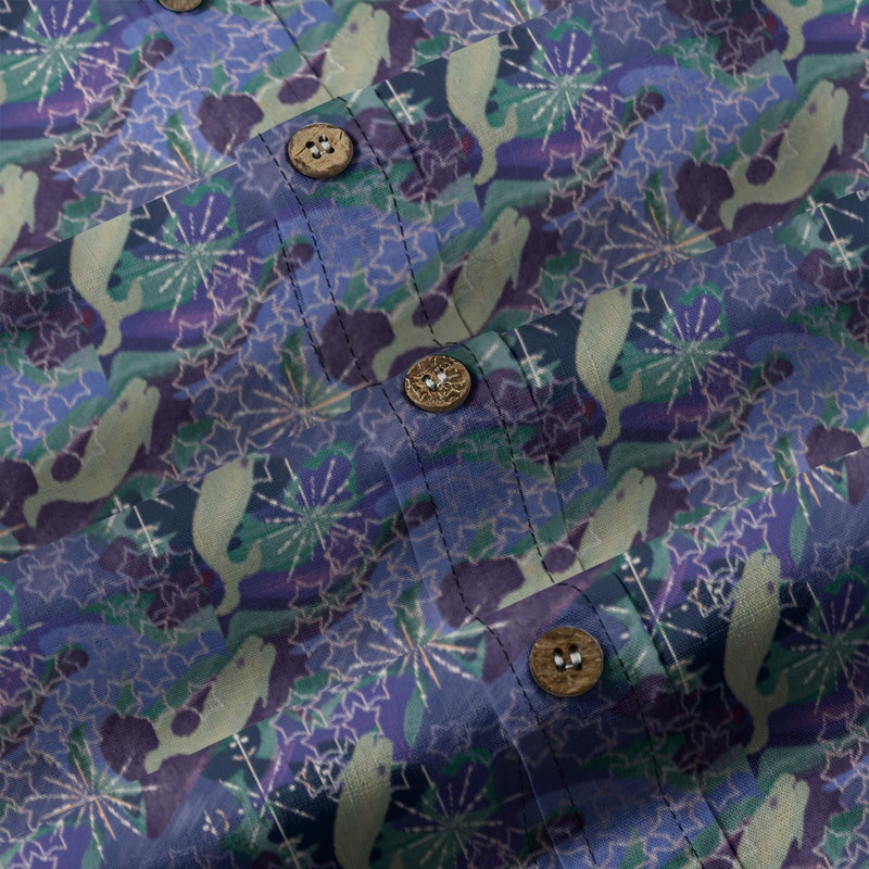Space Whales & Snowflakes Cotton Dress Shirt