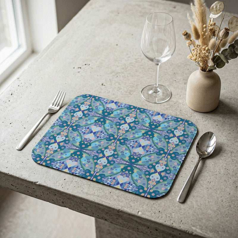 Once In A Blue Love Leather Placemat