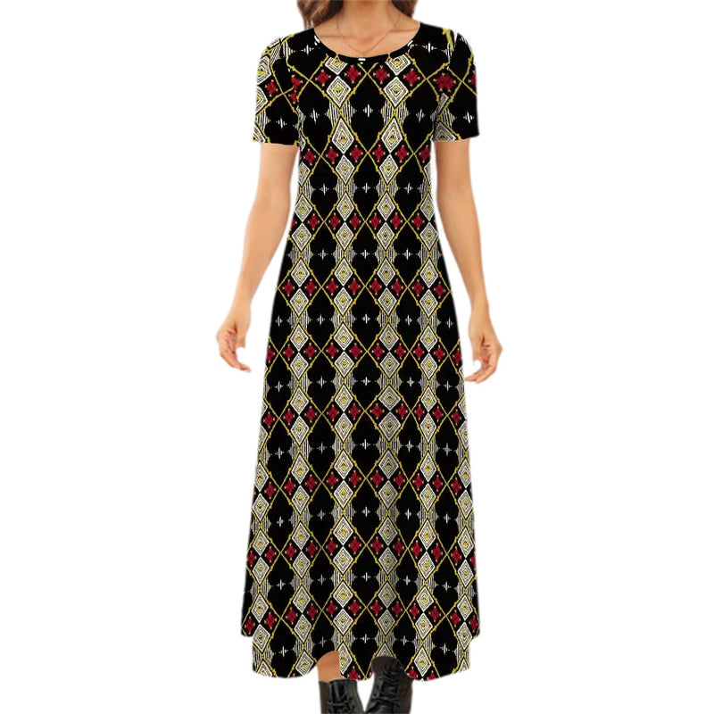 Issa Black Love Thang Short Sleeve Maxi Dress