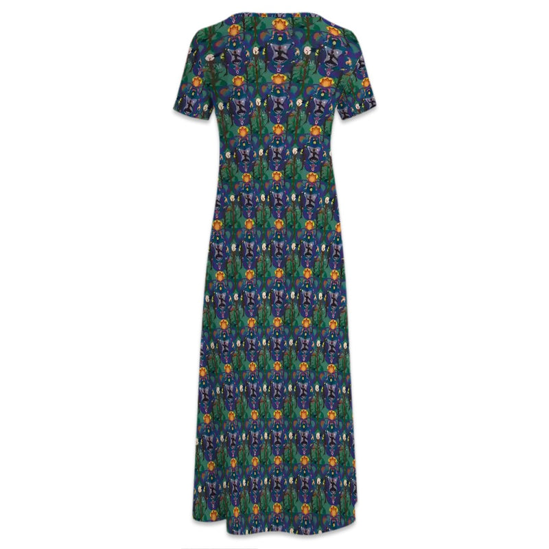 Herselves N Alla Creation Crew Neck Short Sleeve Maxi Dress
