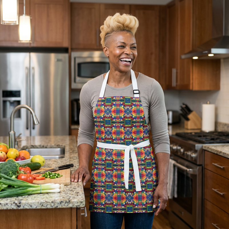 PoMo RetroAfroHomo Apron — Vibrant Queer Apron