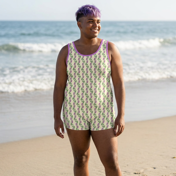 A Touch Of Lavender Gender Neutral Swimsuit — Floral Pattern