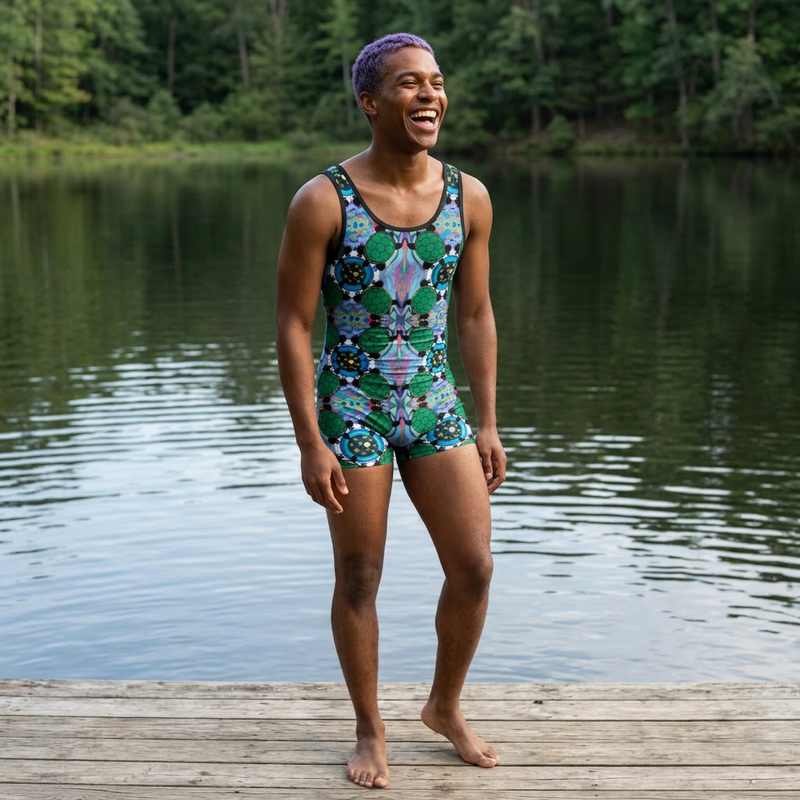 Interdimensional Council Gender Neutral  Swimsuit— Kaleidoscope Turtles