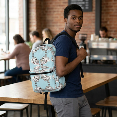 Truth Speaking Is wealth Backpack — Cowrie Shell Print School Bag