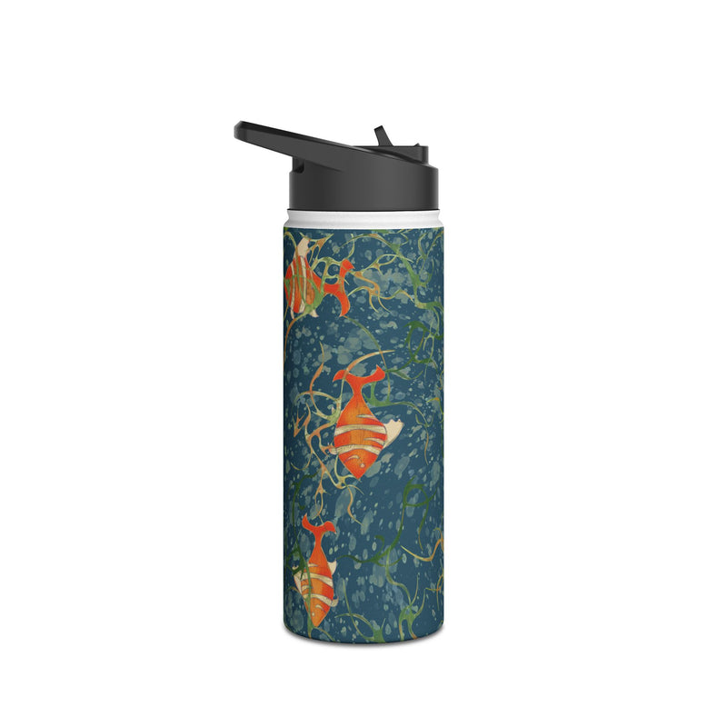 Unschooled Stainless Steel Slender Water Bottle — Insulated Ocean Pattern