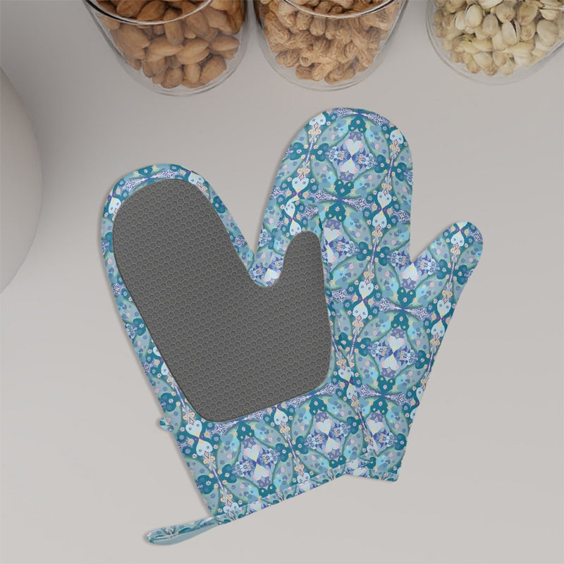 Once In A Blue Love Silicone Oven Mitts
