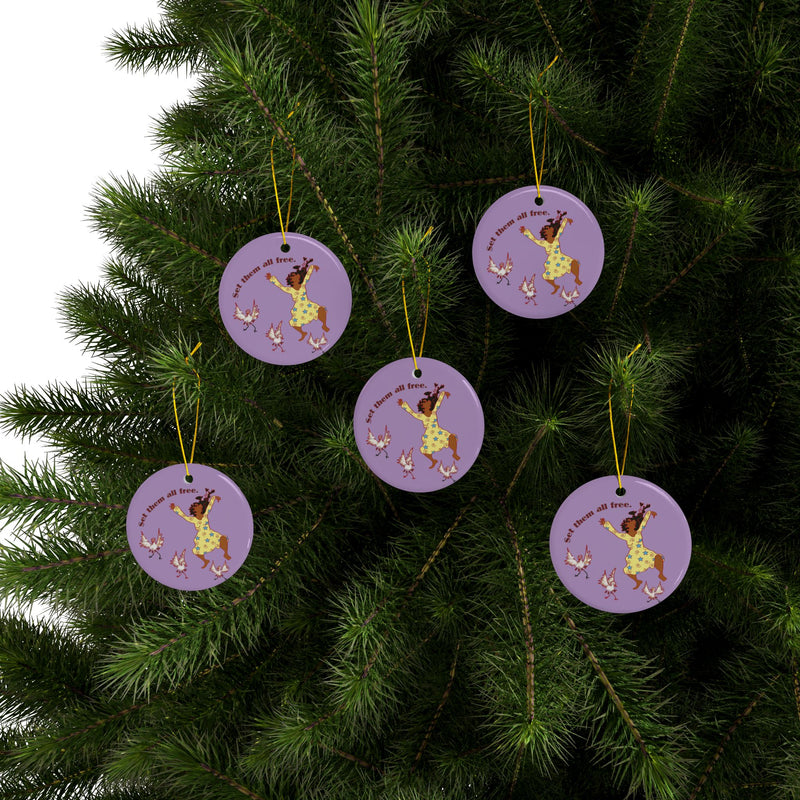 Set Em All Free Ceramic Ornaments (1,3,5,10 Pc sets) | Black Liberation Decor