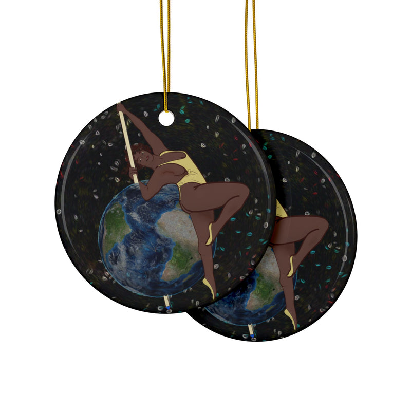 Another Day On The Poles Ceramic Ornament | Black Queer Art