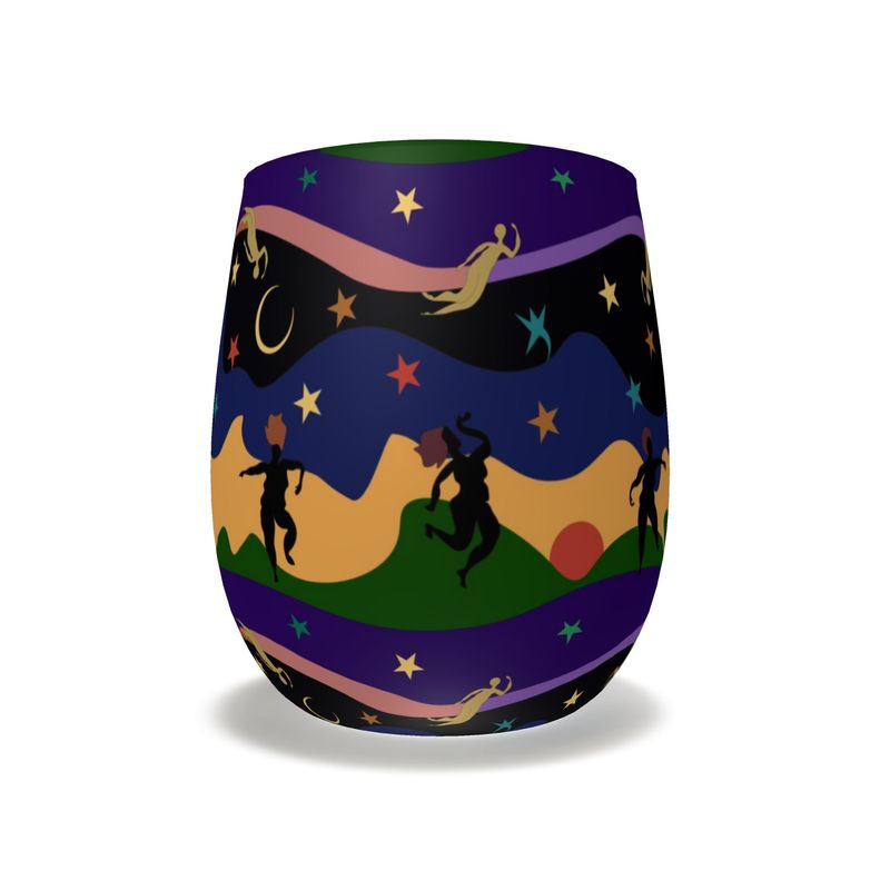 Autumn Dancers Water Glass | Black Queer Art