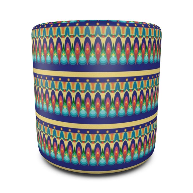 Our Sacred Temples Pouffe Round | Afrocentric Home Decor