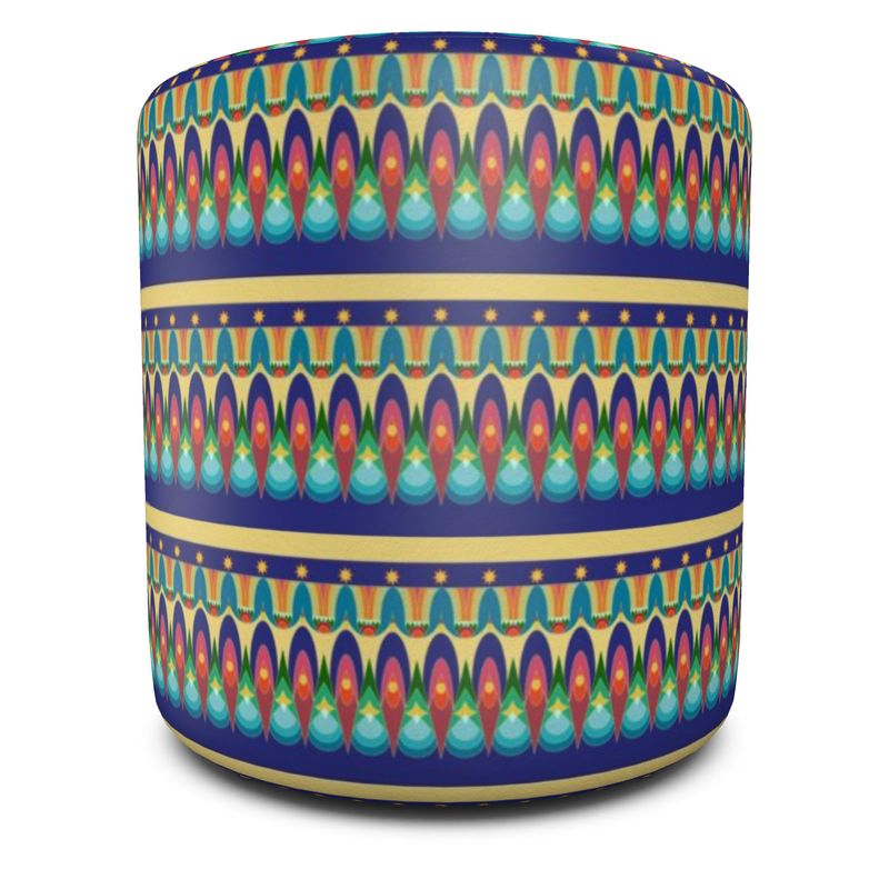 Our Sacred Temples Pouffe Round | Afrocentric Home Decor