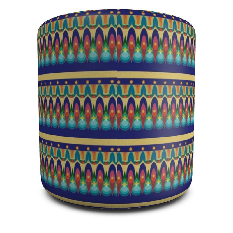 Our Sacred Temples Pouffe Round | Afrocentric Home Decor