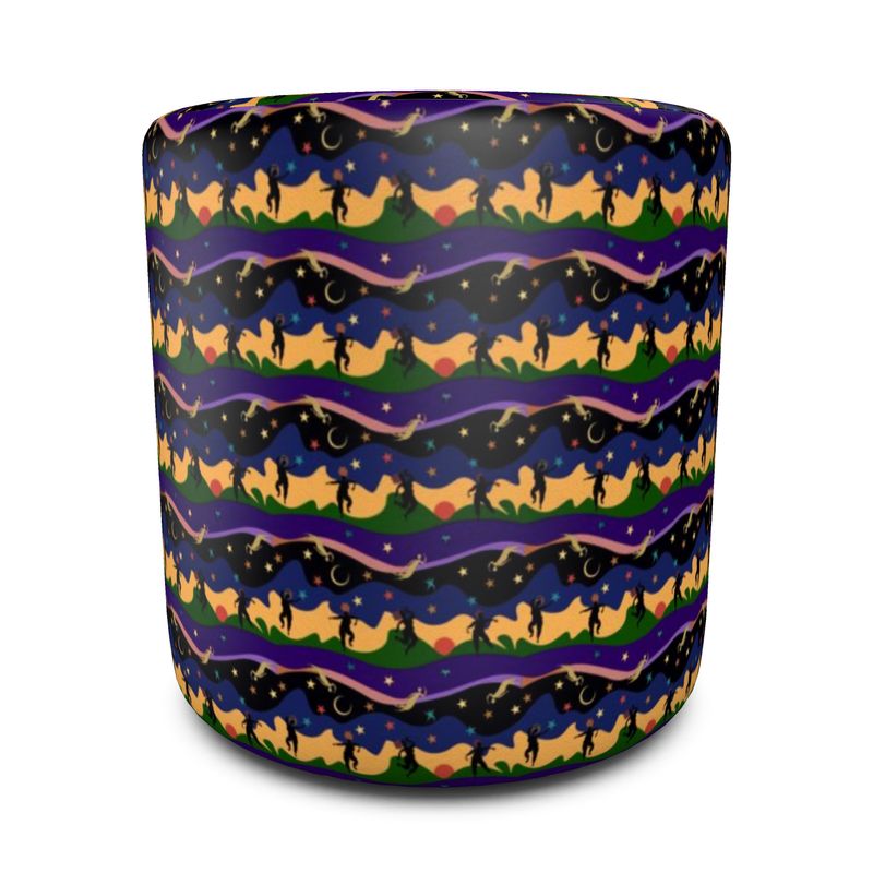 Autumn Dancers Pouffe Round | Afrocentric Home Decor